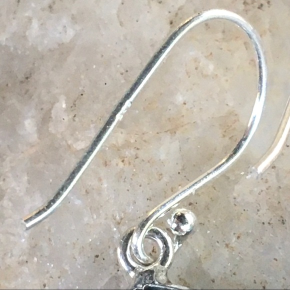 Blue dendritic opal merlinite sterling earrings NWT - Picture 4 of 5